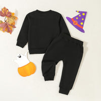 Load image into Gallery viewer, 2 Pieces Set Baby Kid Boys Halloween Letters Tops And Solid Color Pants Wholesale 24092609
