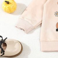 Load image into Gallery viewer, 2 Pieces Set Baby Kid Girls Halloween Letters Flower Tops And Solid Color Pants Wholesale 24092614
