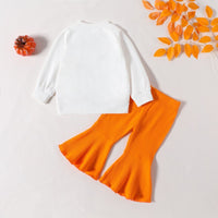 Load image into Gallery viewer, 2 Pieces Set Baby Kid Girls Halloween Letters Tops And Solid Color Pants Wholesale 24092624
