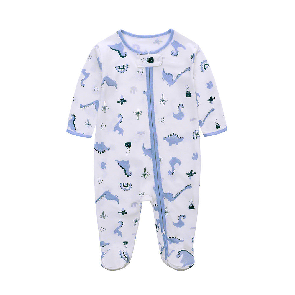 Baby Girls Boys Solid Color Cartoon Print Jumpsuits Wholesale 24101002