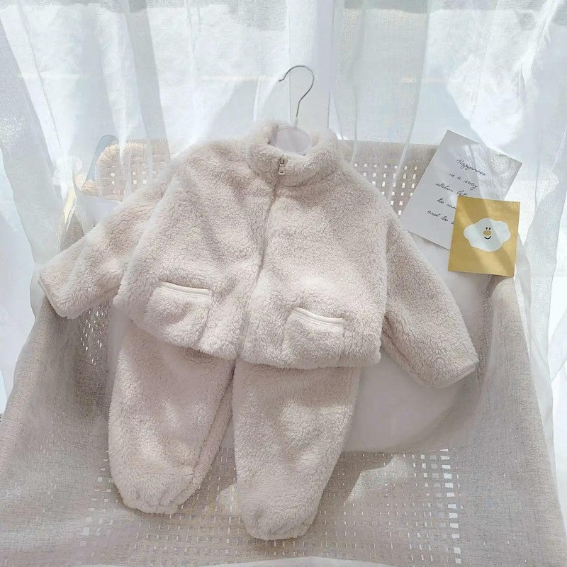 Baby Kid Girls Boys Winter Solid Color Sleepwears Wholesale 24102308