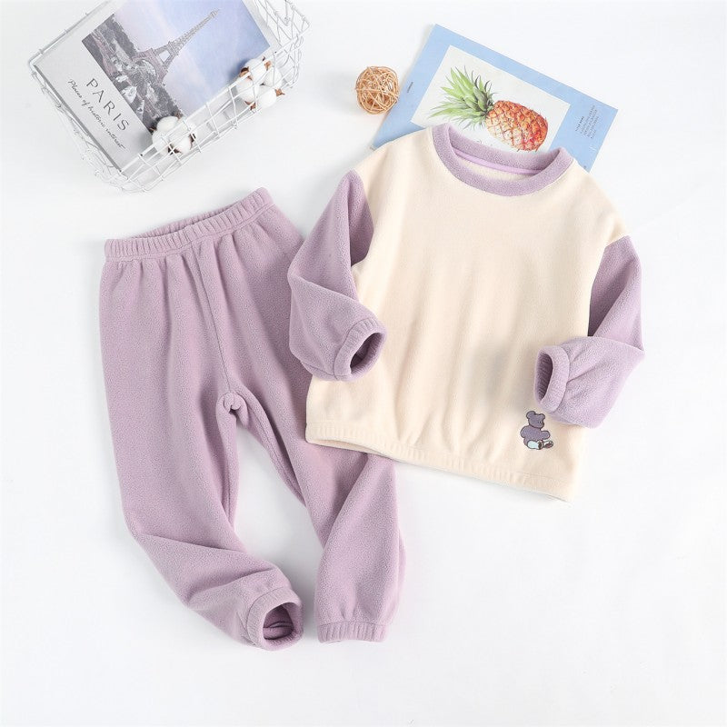 Kid Girls Boys Color-blocking Cartoon Sleepwears Wholesale 24102309