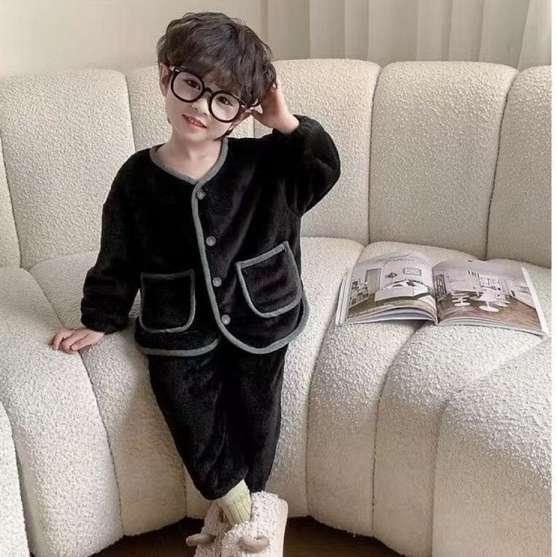 Baby Kid Boys Winter Solid Color Sleepwears Wholesale 24102311