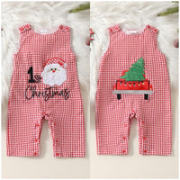 Load image into Gallery viewer, Baby Girls Checked Cartoon Christmas Jumpsuits Wholesale 24110102
