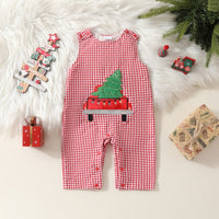 Load image into Gallery viewer, Baby Girls Checked Cartoon Christmas Jumpsuits Wholesale 24110102
