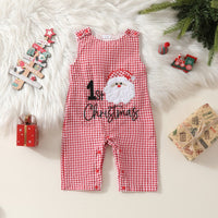 Load image into Gallery viewer, Baby Girls Checked Cartoon Christmas Jumpsuits Wholesale 24110102
