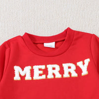 Load image into Gallery viewer, 2 Pieces Set Baby Kid Girls Christmas Letters Embroidered Tops And Star Pants Wholesale 24110103
