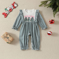 Load image into Gallery viewer, Baby Girls Striped Cartoon Christmas Jumpsuits Wholesale 24110106
