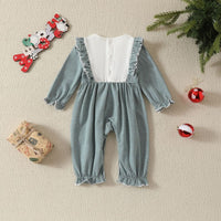 Load image into Gallery viewer, Baby Girls Striped Cartoon Christmas Jumpsuits Wholesale 24110106
