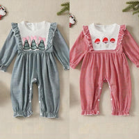 Load image into Gallery viewer, Baby Girls Striped Cartoon Christmas Jumpsuits Wholesale 24110106

