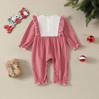 Load image into Gallery viewer, Baby Girls Striped Cartoon Christmas Jumpsuits Wholesale 24110106
