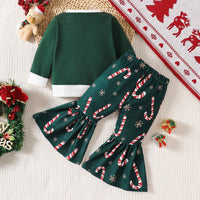 Load image into Gallery viewer, 2 Pieces Set Baby Kid Girls Christmas Letters Print Tops And Pants Wholesale 24110111
