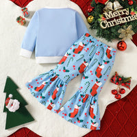 Load image into Gallery viewer, 2 Pieces Set Baby Kid Girls Christmas Letters Print Tops And Pants Wholesale 24110111
