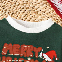 Load image into Gallery viewer, 2 Pieces Set Baby Kid Girls Christmas Letters Print Tops And Pants Wholesale 24110111
