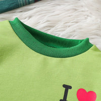 Load image into Gallery viewer, 2 Pieces Set Baby Kid Girls Boys Christmas Letters Love heart Print Tops And Cartoon Pants Wholesale 24110113
