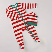 Load image into Gallery viewer, 2 Pieces Set Baby Girls Boys Striped Color-blocking Jumpsuits And Hats Wholesale 24110114
