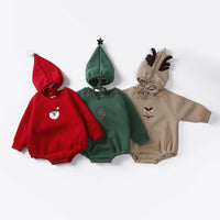 Load image into Gallery viewer, Baby Girls Boys Solid Color Cartoon Christmas Rompers And Hats Wholesale 24110115
