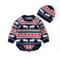 Load image into Gallery viewer, 2 Pieces Set Baby Kid Girls Boys Striped Cartoon Rompers And Hats Wholesale 24110116
