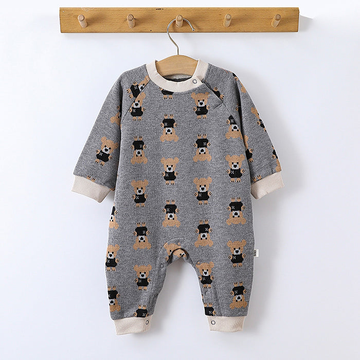 Baby Boys Striped Animals Cartoon Jumpsuits Wholesale 24110601