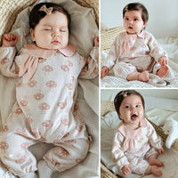 Load image into Gallery viewer, Baby Girls Love heart Polka dots Print Jumpsuits Wholesale 24110624
