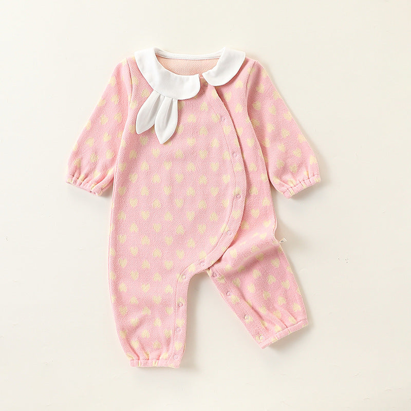 Baby Girls Love heart Polka dots Print Jumpsuits Wholesale 24110624