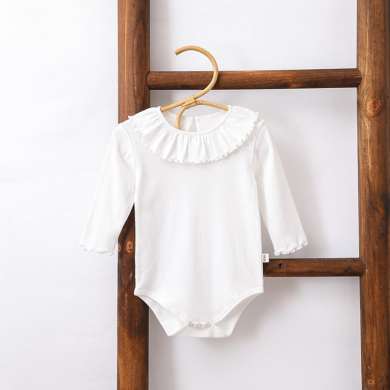 Baby Girls Solid Color Rompers Wholesale 24110627