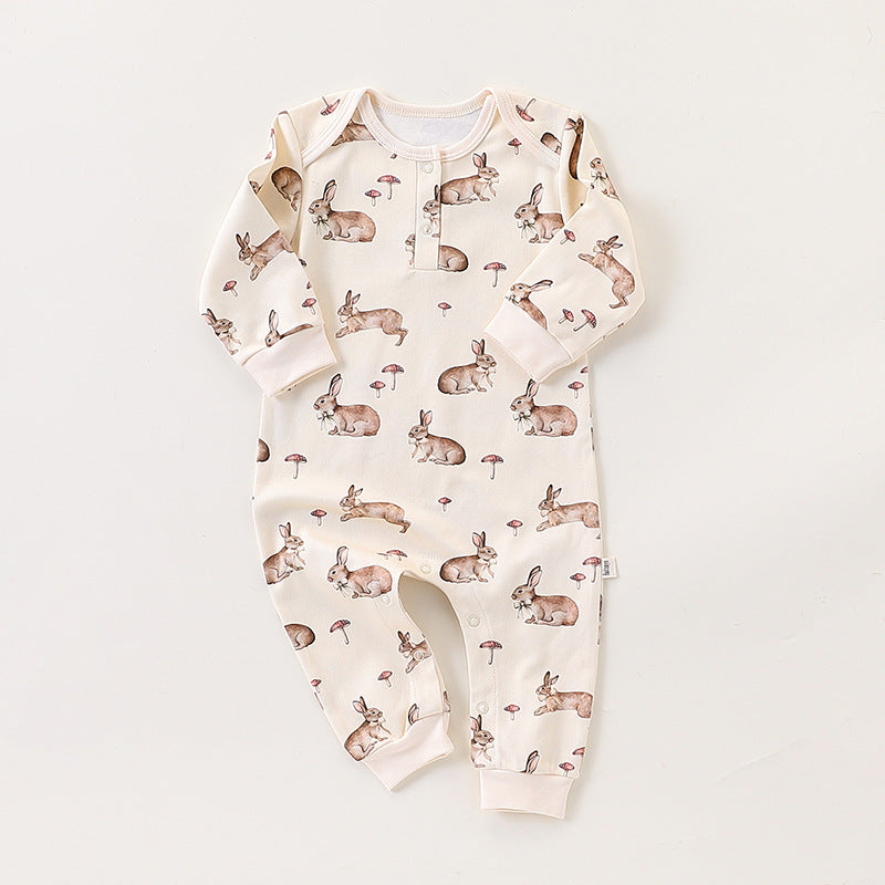 Baby Girls Boys Animals Cartoon Print Jumpsuits Wholesale 24110630