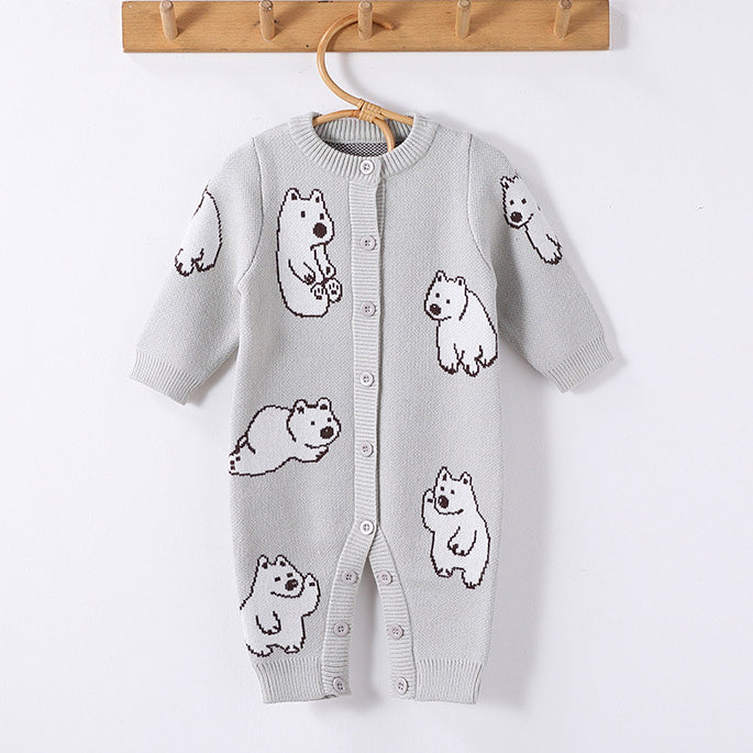 Baby Girls Boys Animals Cartoon Crochet Jumpsuits Wholesale 24110652