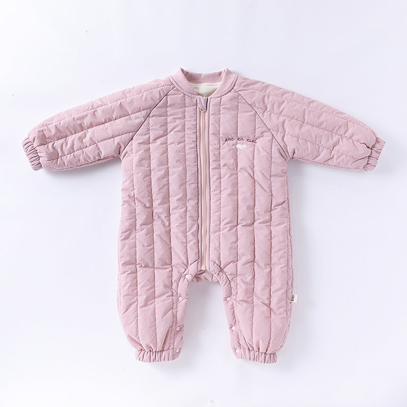 Baby Girls Boys Solid Color Embroidered Jumpsuits Wholesale 24110658