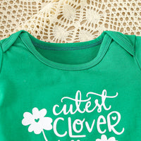 Load image into Gallery viewer, 2 Pieces Set Baby Girls St Patrick&#39;s Day Letters Rompers And Plant Shorts Wholesale 25010702
