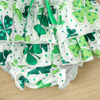 Load image into Gallery viewer, 2 Pieces Set Baby Girls St Patrick&#39;s Day Letters Rompers And Plant Shorts Wholesale 25010702
