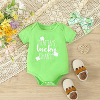 Load image into Gallery viewer, 2 Pieces Set Baby Girls St Patrick&#39;s Day Letters Rompers And Plant Shorts Wholesale 25010702
