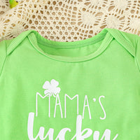 Load image into Gallery viewer, 2 Pieces Set Baby Girls St Patrick&#39;s Day Letters Rompers And Plant Shorts Wholesale 25010702
