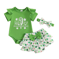 Load image into Gallery viewer, 2 Pieces Set Baby Girls St Patrick&#39;s Day Letters Print Rompers And Plant Shorts Wholesale 25010704
