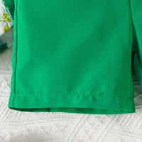 Load image into Gallery viewer, 2 Pieces Set Baby Kid Boys St Patrick&#39;s Day Plant Print Shirts And Solid Color Shorts Wholesale 25010705
