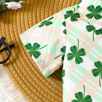 Load image into Gallery viewer, 2 Pieces Set Baby Kid Boys St Patrick&#39;s Day Plant Print Shirts And Solid Color Shorts Wholesale 25010705
