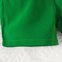 Load image into Gallery viewer, 2 Pieces Set Baby Kid Boys St Patrick&#39;s Day Plant Print Shirts And Solid Color Shorts Wholesale 25010705
