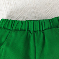 Load image into Gallery viewer, 2 Pieces Set Baby Kid Boys St Patrick&#39;s Day Plant Print Shirts And Solid Color Shorts Wholesale 25010705
