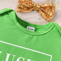 Load image into Gallery viewer, 2 Pieces Set Baby Girls St Patrick&#39;s Day Letters Print Rompers And Plant Skirts Wholesale 25010707
