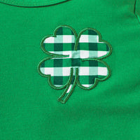 Load image into Gallery viewer, 2 Pieces Set Baby Kid Girls Boys St Patrick&#39;s Day Solid Color Plant Tops And Checked Pants Wholesale 25010709
