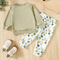 Load image into Gallery viewer, 2 Pieces Set Baby Kid Boys St Patrick&#39;s Day Letters Tops Car And Plant Pants Wholesale 25010710
