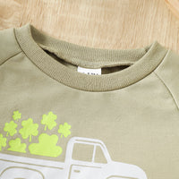 Load image into Gallery viewer, 2 Pieces Set Baby Kid Boys St Patrick&#39;s Day Letters Tops Car And Plant Pants Wholesale 25010710
