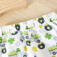 Load image into Gallery viewer, 2 Pieces Set Baby Kid Boys St Patrick&#39;s Day Letters Tops Car And Plant Pants Wholesale 25010710
