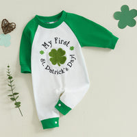 Load image into Gallery viewer, Baby Girls Boys Letters Color-blocking Plant St Patrick&#39;s Day Jumpsuits Wholesale 25010712
