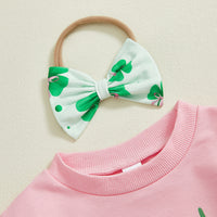 Load image into Gallery viewer, 2 Pieces Set Baby Kid Girls St Patrick&#39;s Day Letters Tops And Plant Pants Wholesale 25010714
