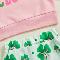 Load image into Gallery viewer, 2 Pieces Set Baby Kid Girls St Patrick&#39;s Day Letters Tops And Plant Pants Wholesale 25010714
