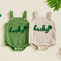 Load image into Gallery viewer, Baby Girls Boys Solid Color Embroidered St Patrick&#39;s Day Rompers Wholesale 25010717

