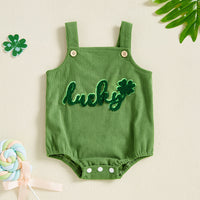 Load image into Gallery viewer, Baby Girls Boys Solid Color Embroidered St Patrick&#39;s Day Rompers Wholesale 25010717
