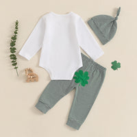 Load image into Gallery viewer, 3 Pieces Set Baby Girls Boys St Patrick&#39;s Day Letters Rompers Striped Pants And Hats Wholesale 25010719
