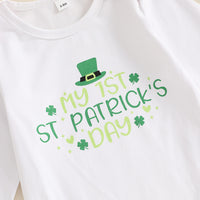 Load image into Gallery viewer, 3 Pieces Set Baby Girls Boys St Patrick&#39;s Day Letters Rompers Striped Pants And Hats Wholesale 25010719
